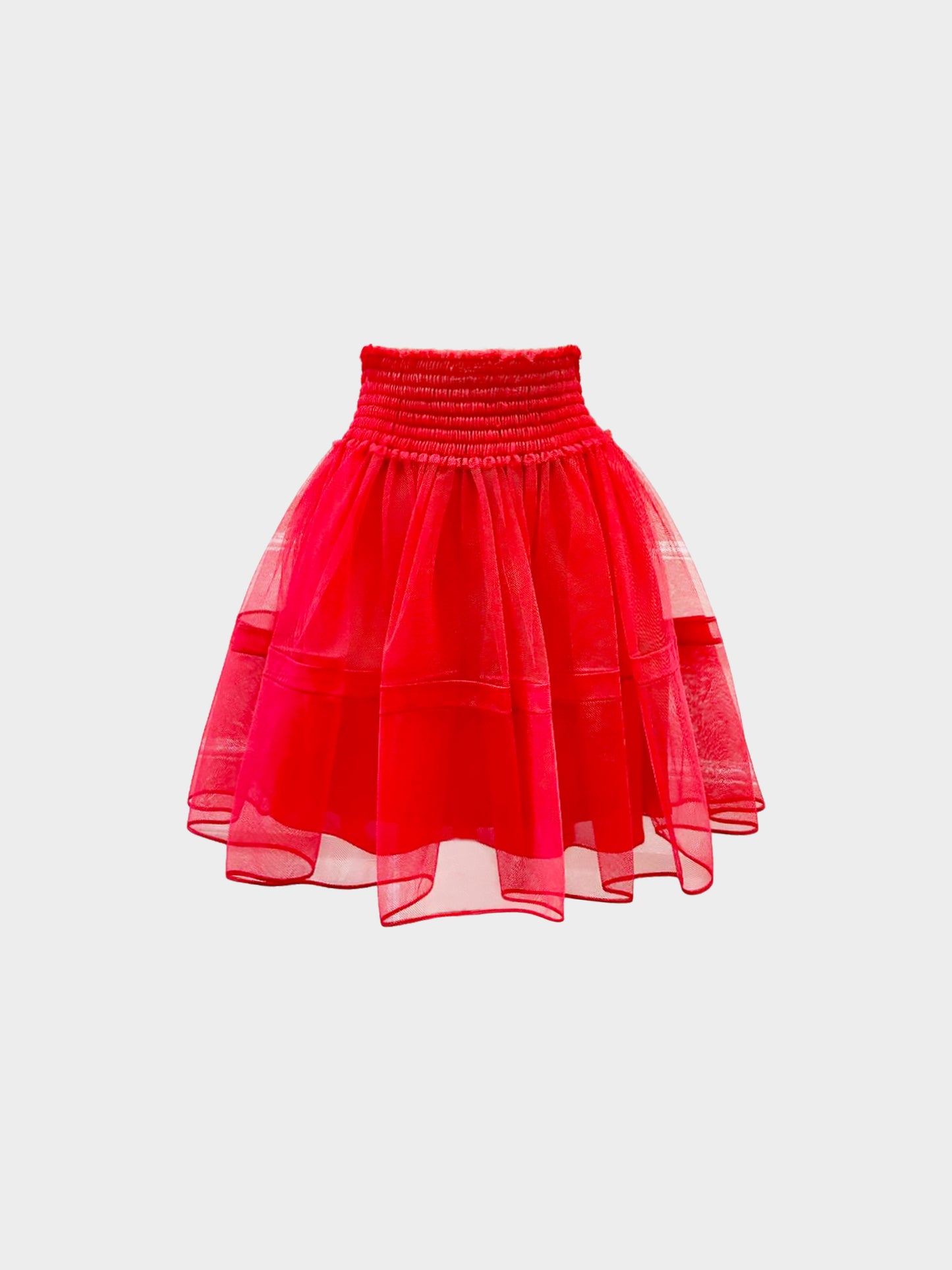 Christian Dior 2020s Red Tulle Mini Skirt and Silk Slip