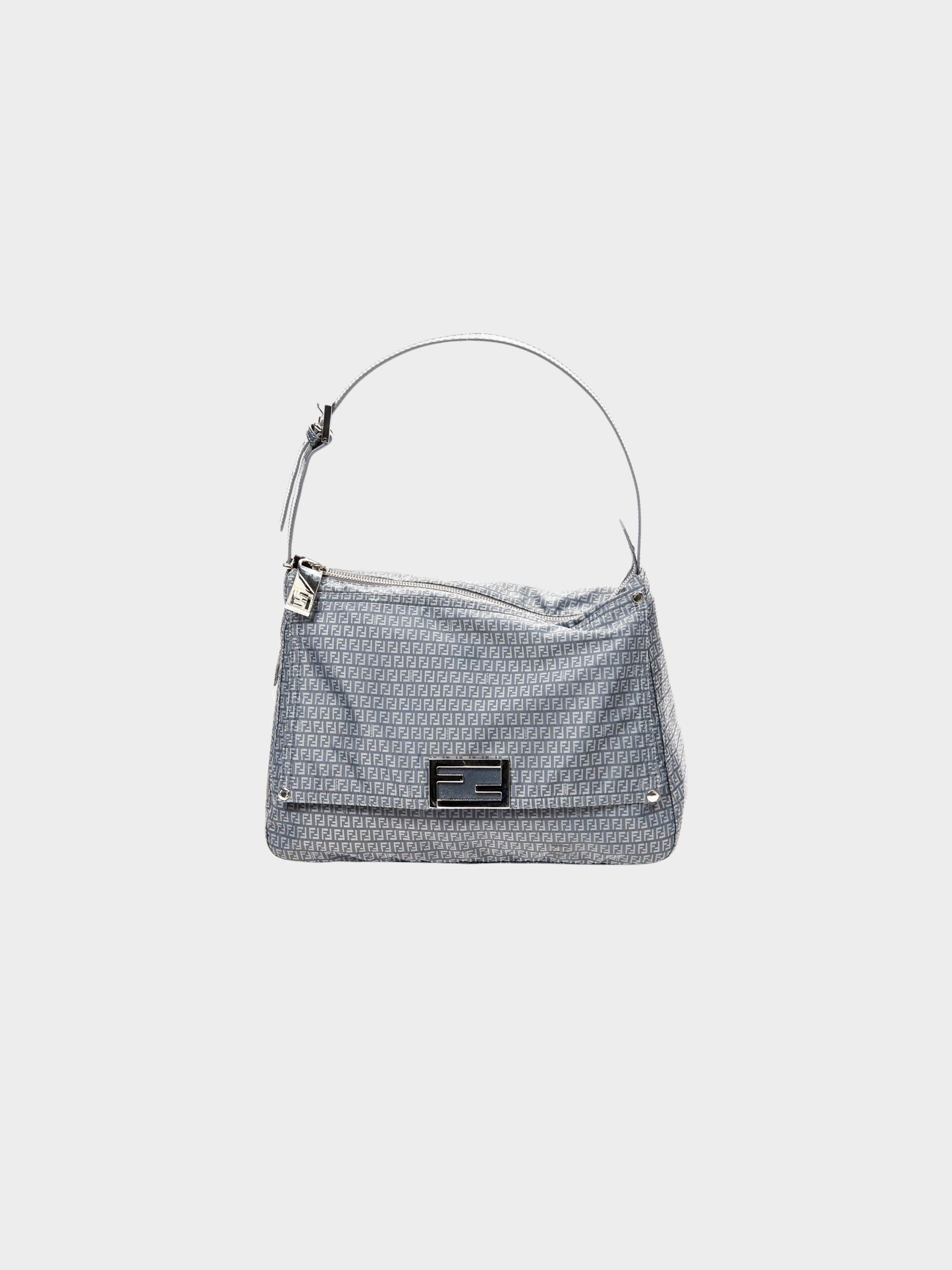 Fendi 2010s Grey Micro Zucchino Mamma Forever Baguette