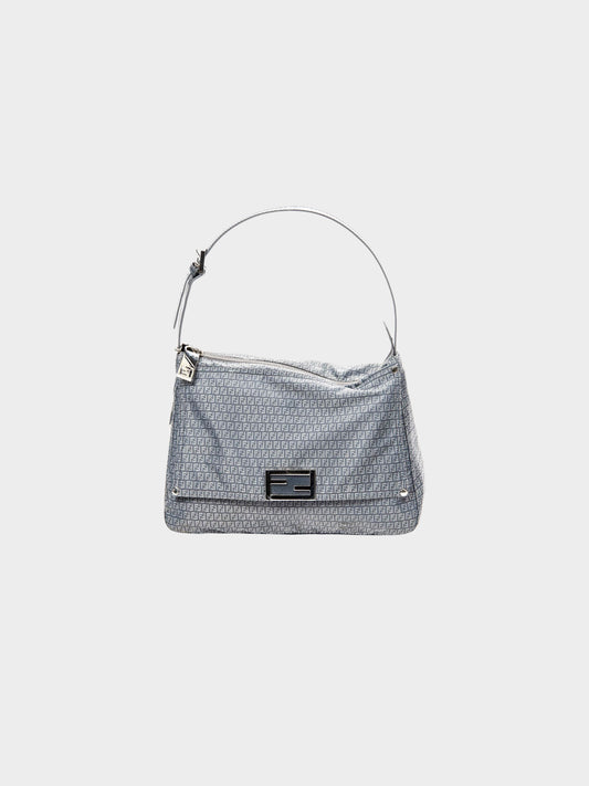 Fendi 2010s Grey Micro Zucchino Mamma Forever Baguette