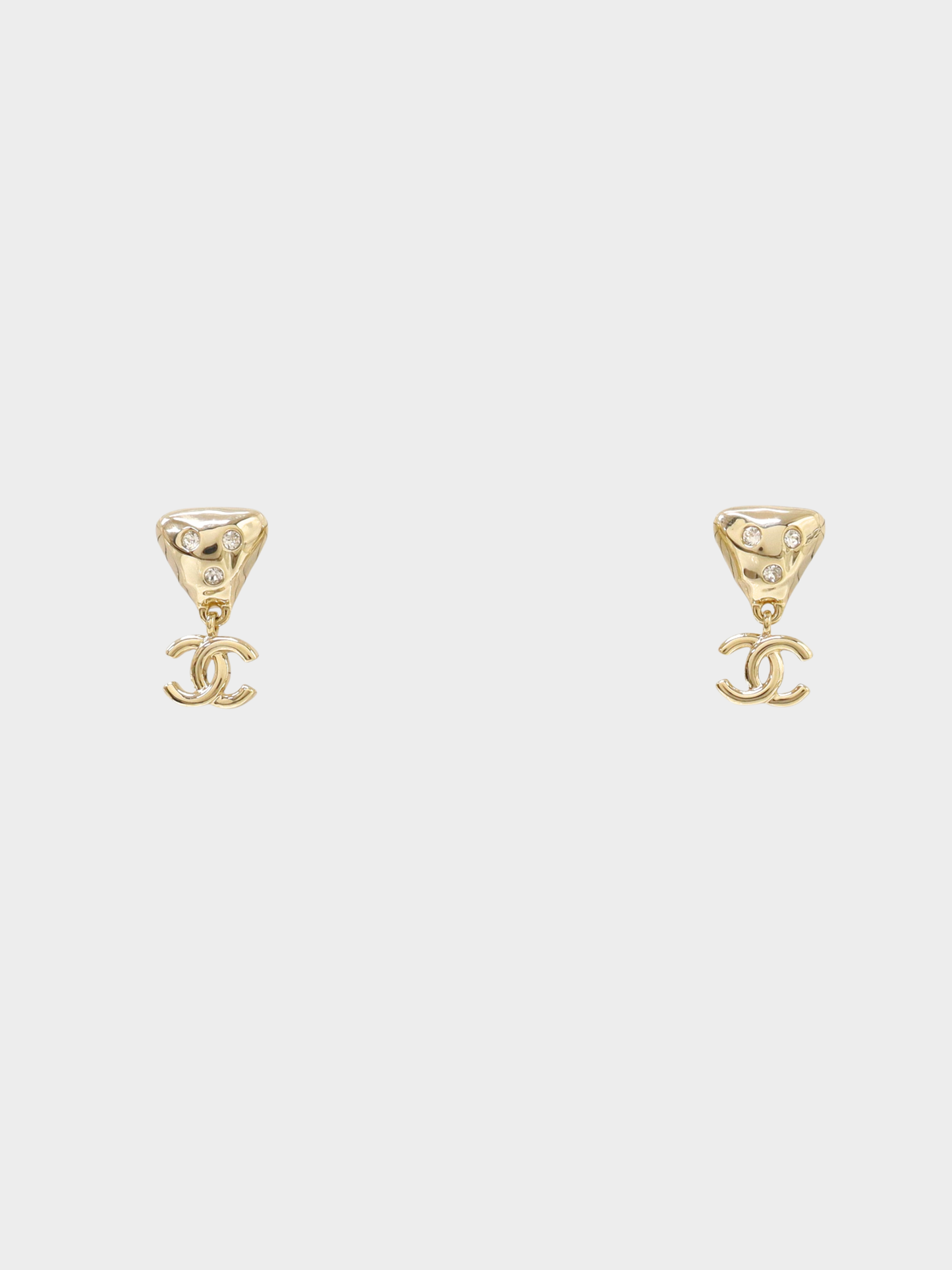 Chanel 2024 Gold Rhinestone COCO Earrings