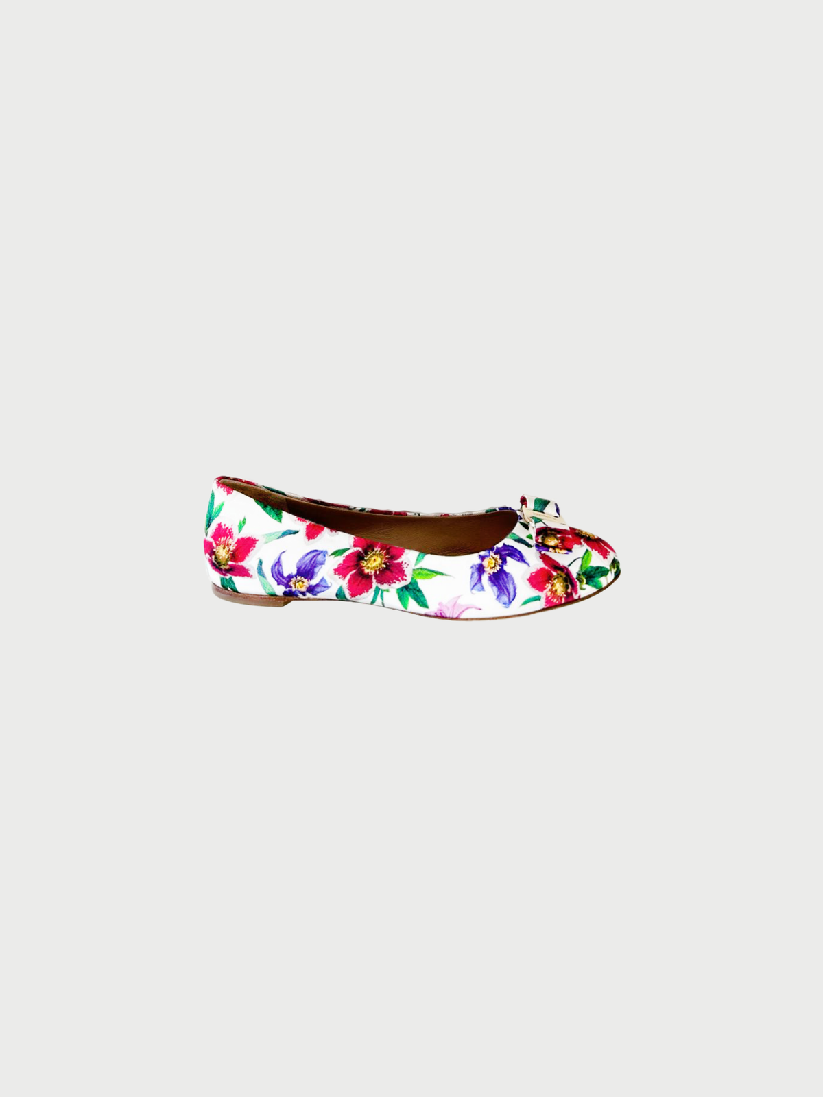 Salvatore Ferragamo 2010s Floral Grosgrain Varina Flats