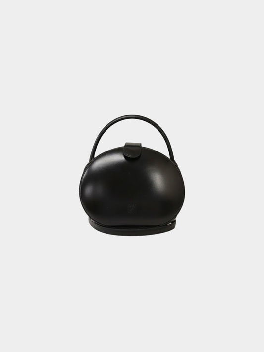 Loewe 2010s Black Calf Leather Anagram Round 2-Way Bag