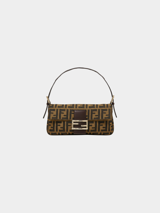 Fendi 2000s Brown Zucca Mamma Baguette