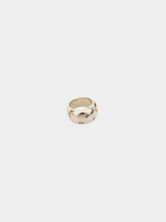 Chanel 2000s Silver 925 Logo Ring