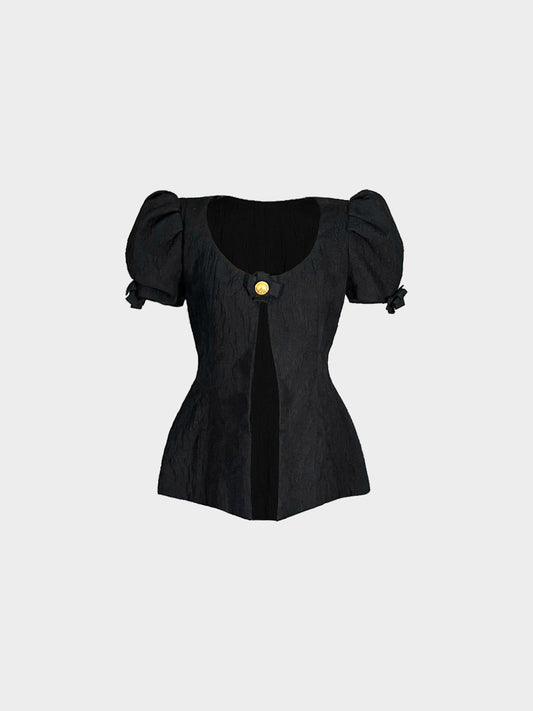 Christian Lacroix 2000s Black Puff Sleeve Jacket