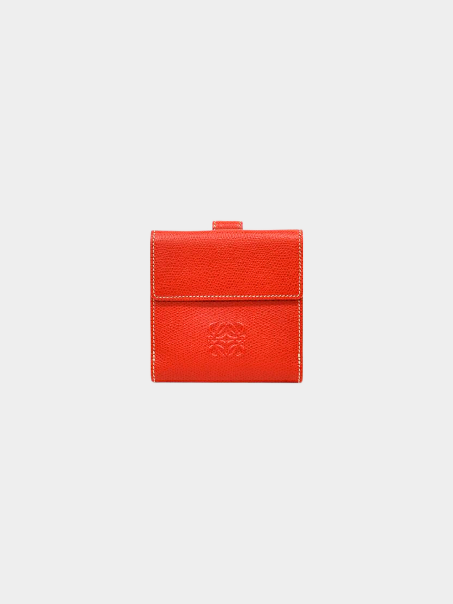 Loewe 2010s Red Anagram Leather Wallet