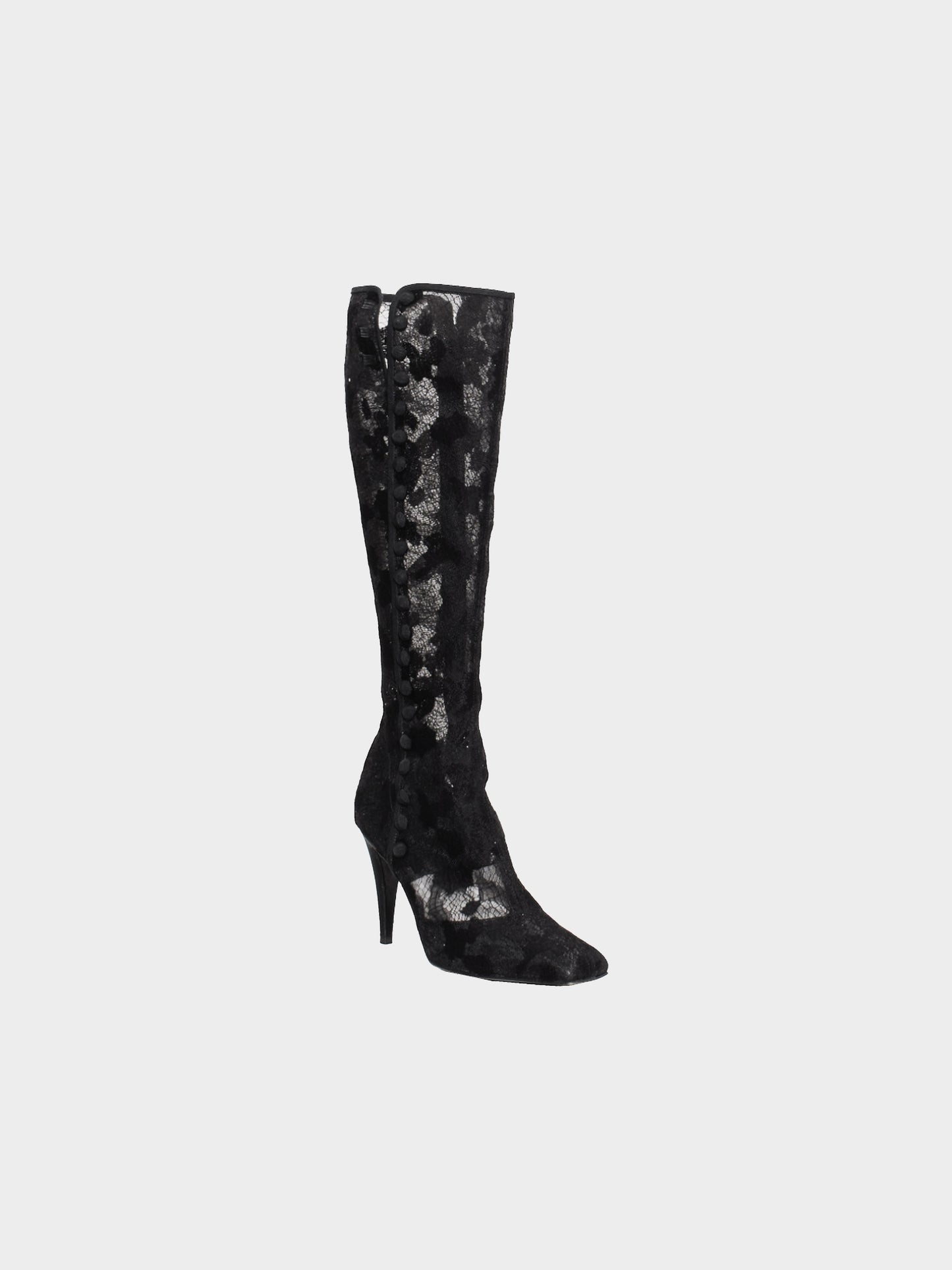 Sergio Rossi 2000s Black Lace High Boots