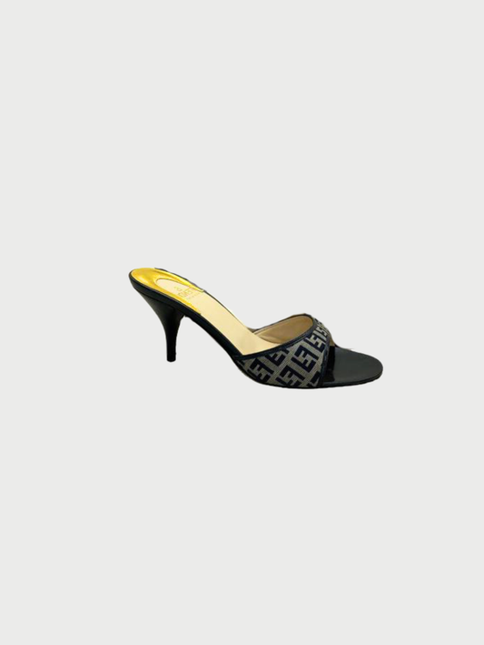Fendi 2000s Zucca Pattern Mule Sandals