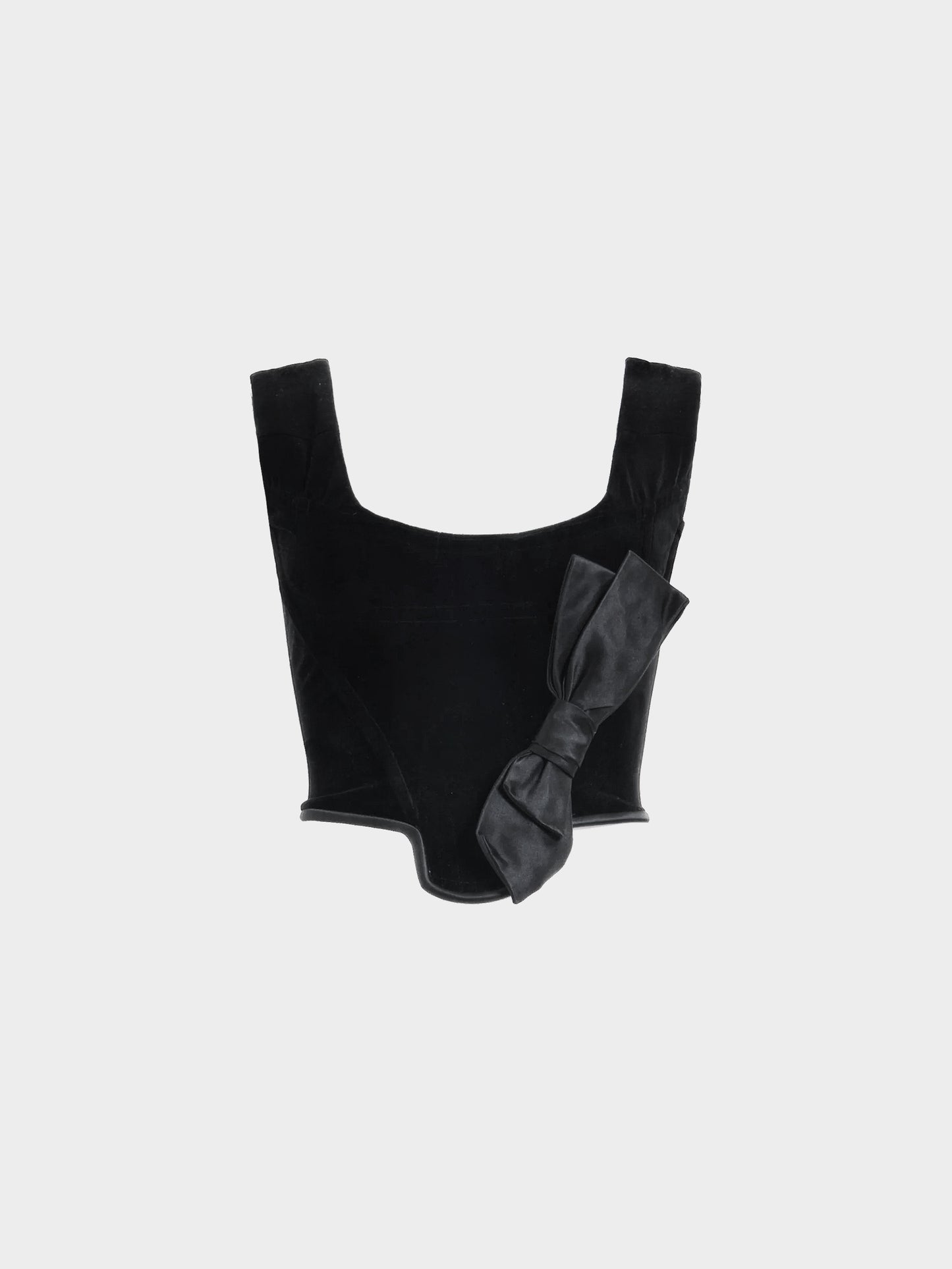 Vivienne Westwood FW 1996 Gold Label Black Velvet and Satin Bow Corset