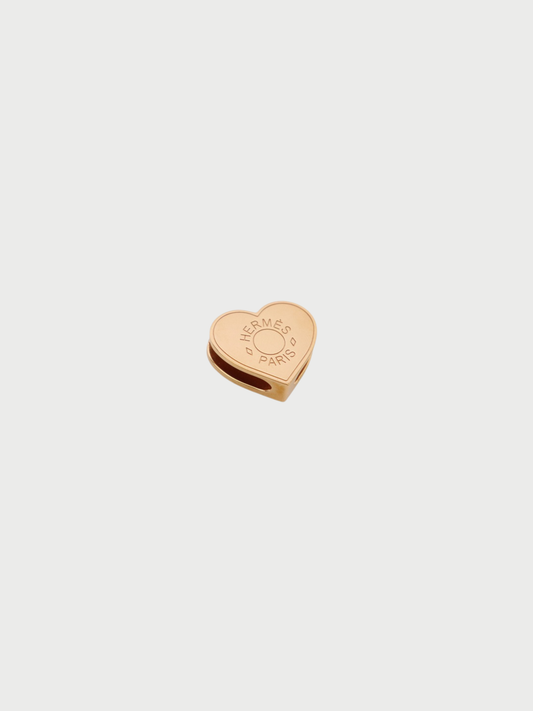 Hermès 2000s Pink Gold Plated Coeur Heart Scarf Ring