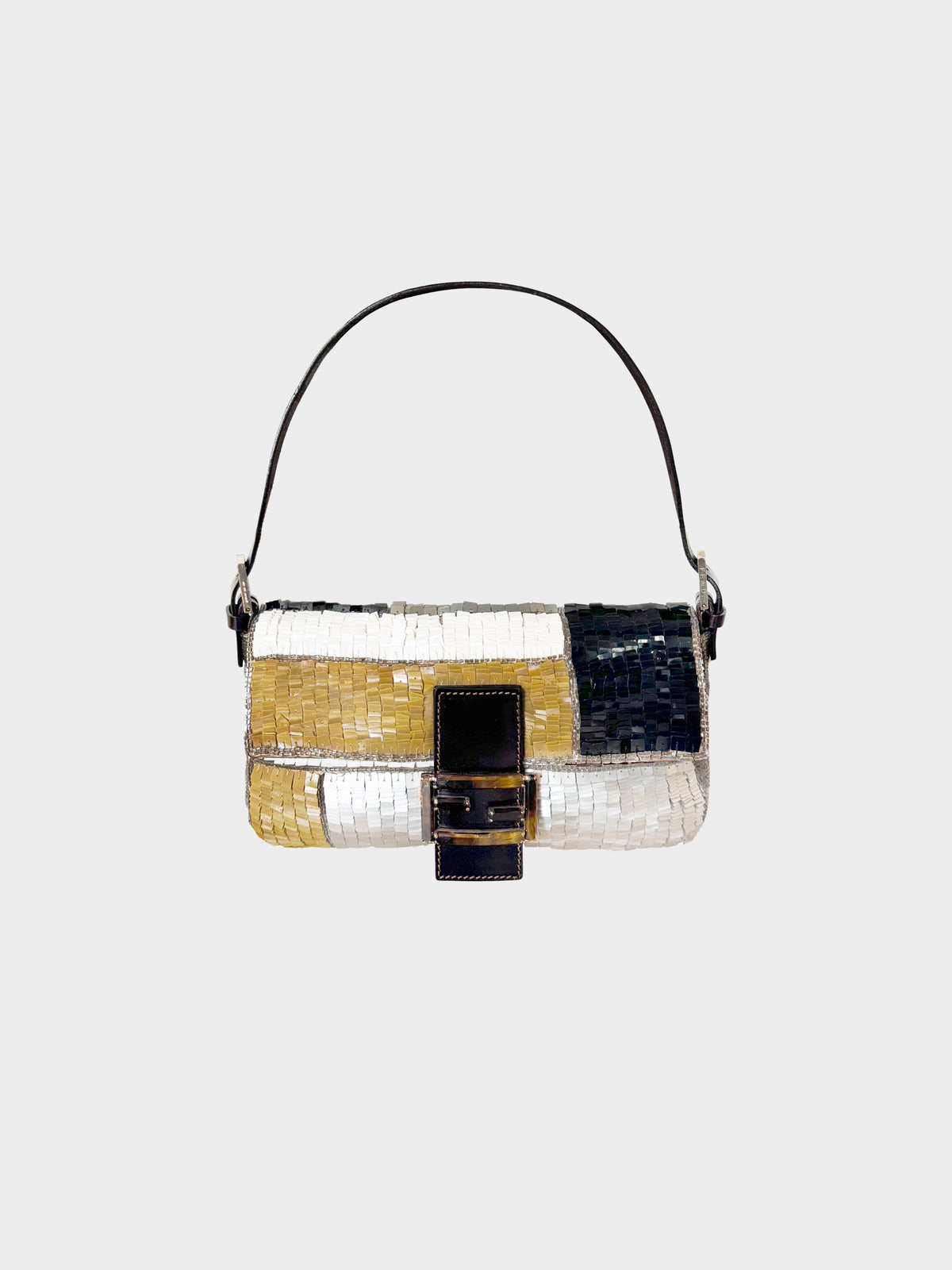 Fendi Late 1990s Multicolor Sequin Paillettes and Beaded Baguette