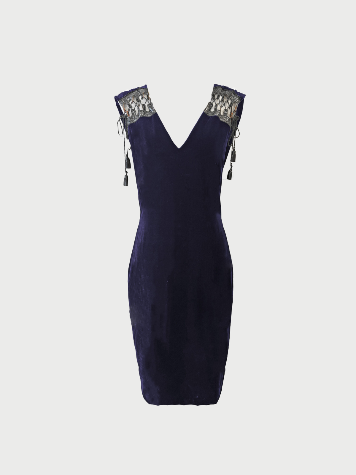 Jean Paul Gaultier 1990s Dark Purple Velvet Dress
