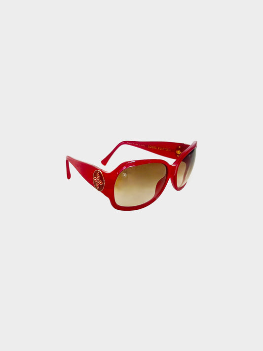 Louis Vuitton 2010s Red Ursula Strass Sunglasses