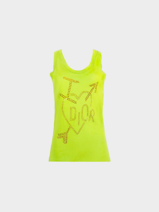 Christian Dior by John Galliano FW 2004 Green I Love Dior Tank Top