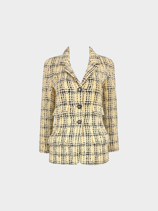 Chanel by Karl Lagerfeld Spring 1995 Beige Wool Tweed Jacket