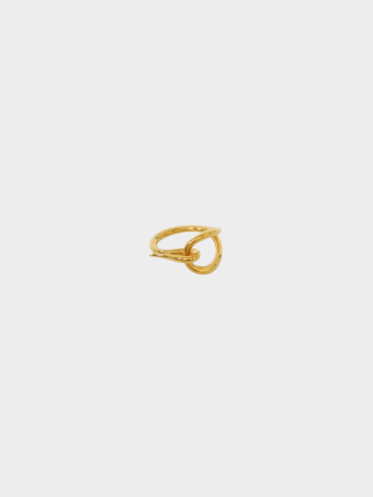 Hermès 2000s Gold Plated Metal Jumbo Scarf Ring