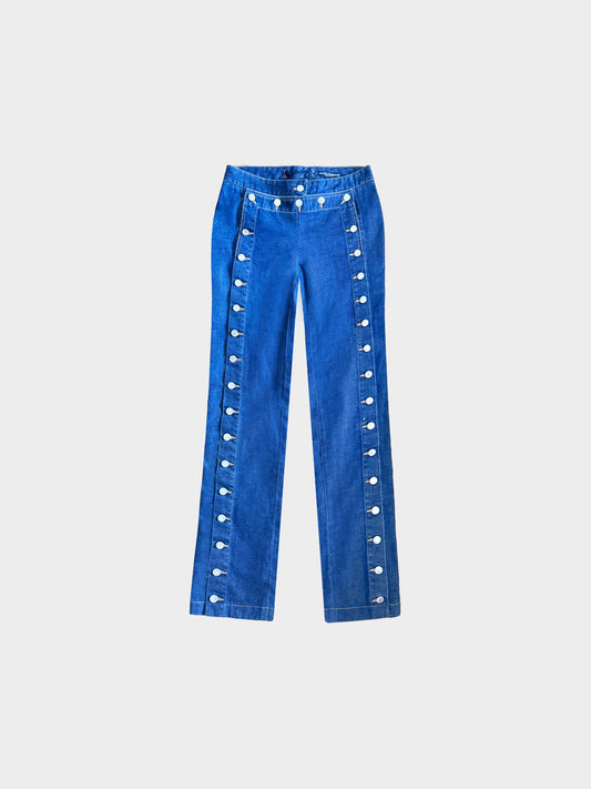 Dolce and Gabbana SS 2003 Dark-washed Denim Pants with Buttons