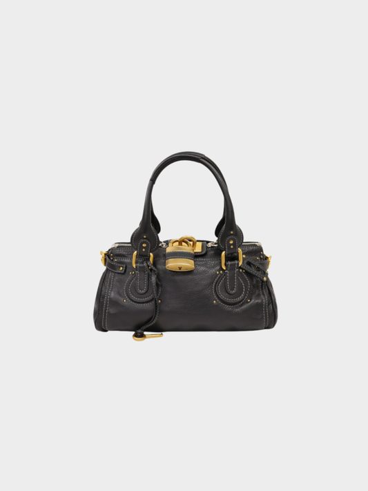 Chloé 2000s Black Leather Paddington Bag
