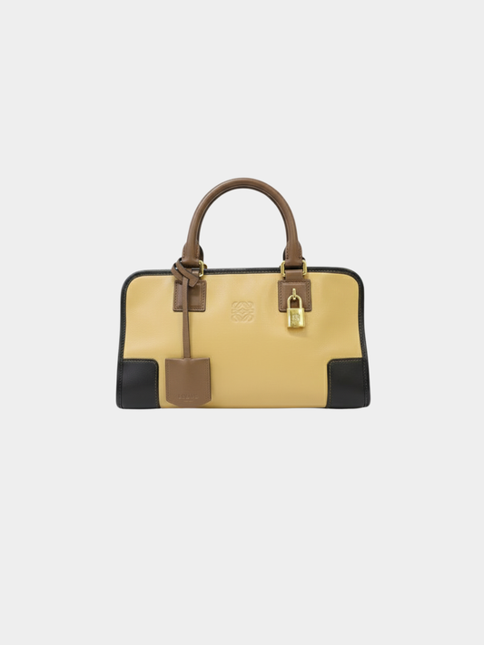 Loewe 2000s Beige Black Leather Amazona 28 Bag
