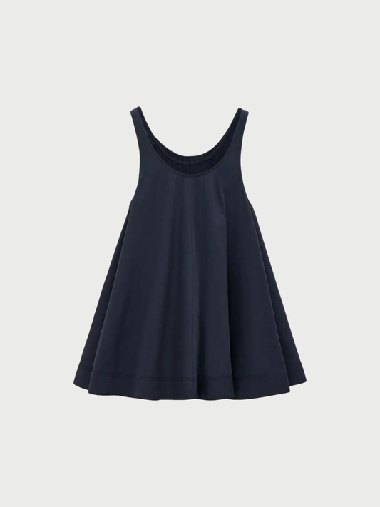 Loewe 2020s Navy Cotton Silk 2 Piece Trapeze Dress