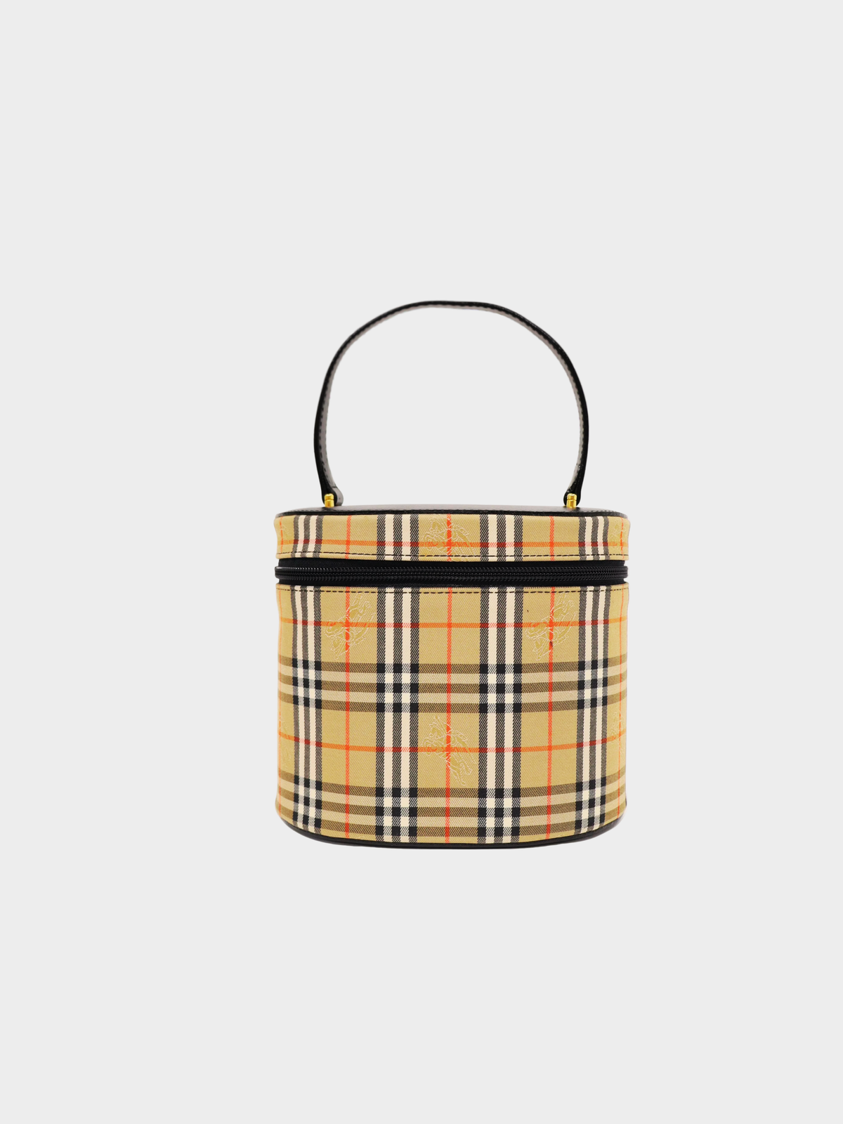 Burberry 2000s Beige Black Check Canvas Vanity Bag