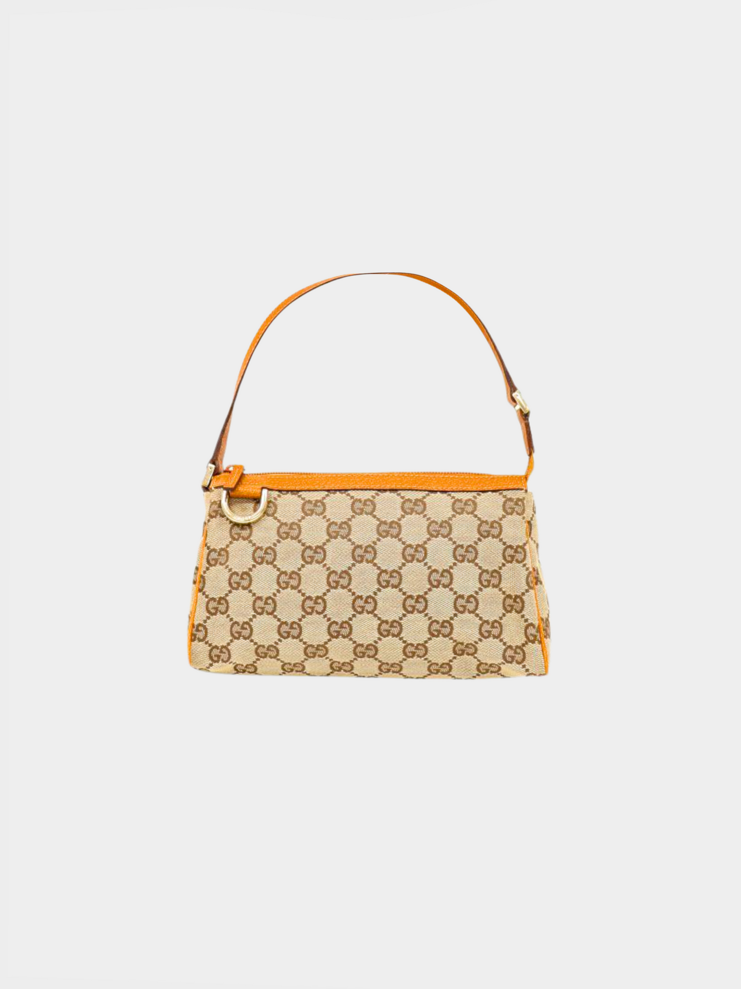 Gucci 2010s Brown Monogram Canvas Shoulder Bag