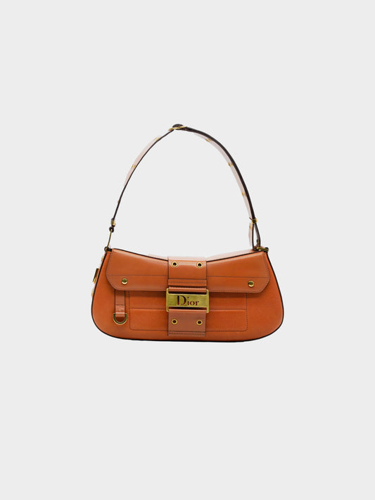 Christian Dior by John Galliano SS 2002 Brown Columbus Street Chic Shoulder Bag