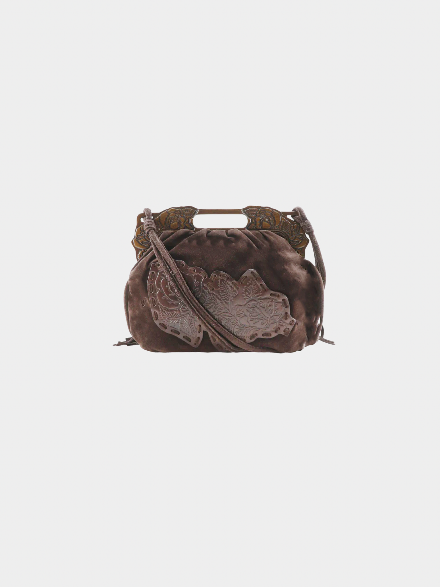 Valentino Garavani 1990s Brown Suede Leather 2WAY Shoulder Bag