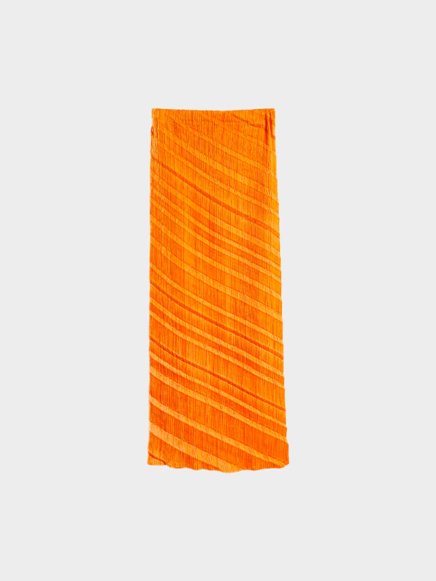 Issey Miyake 2007 Archival Orange Diagonal Pleat Skirt
