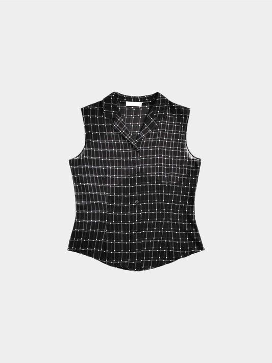 Prada SS 1999 Silk Plaid Top