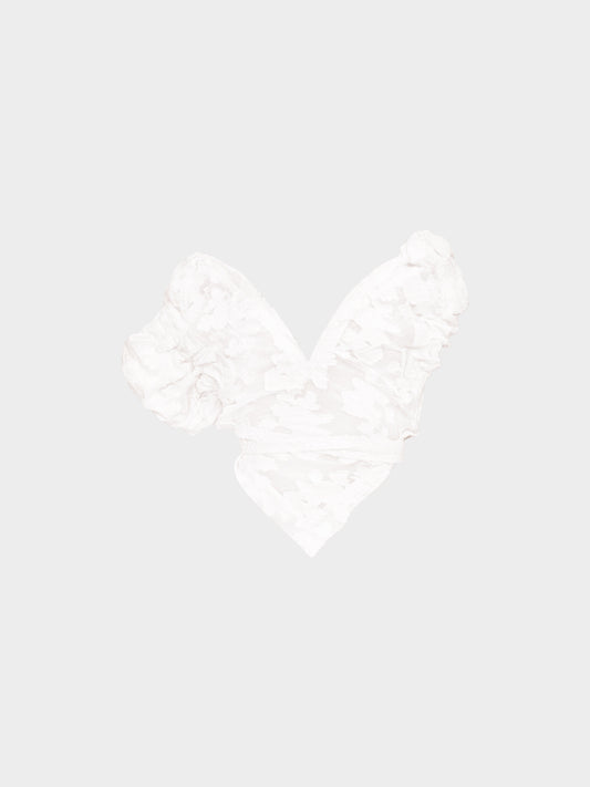 Vivienne Westwood 1990s White Floral Asymmetrical Off-shoulder Top