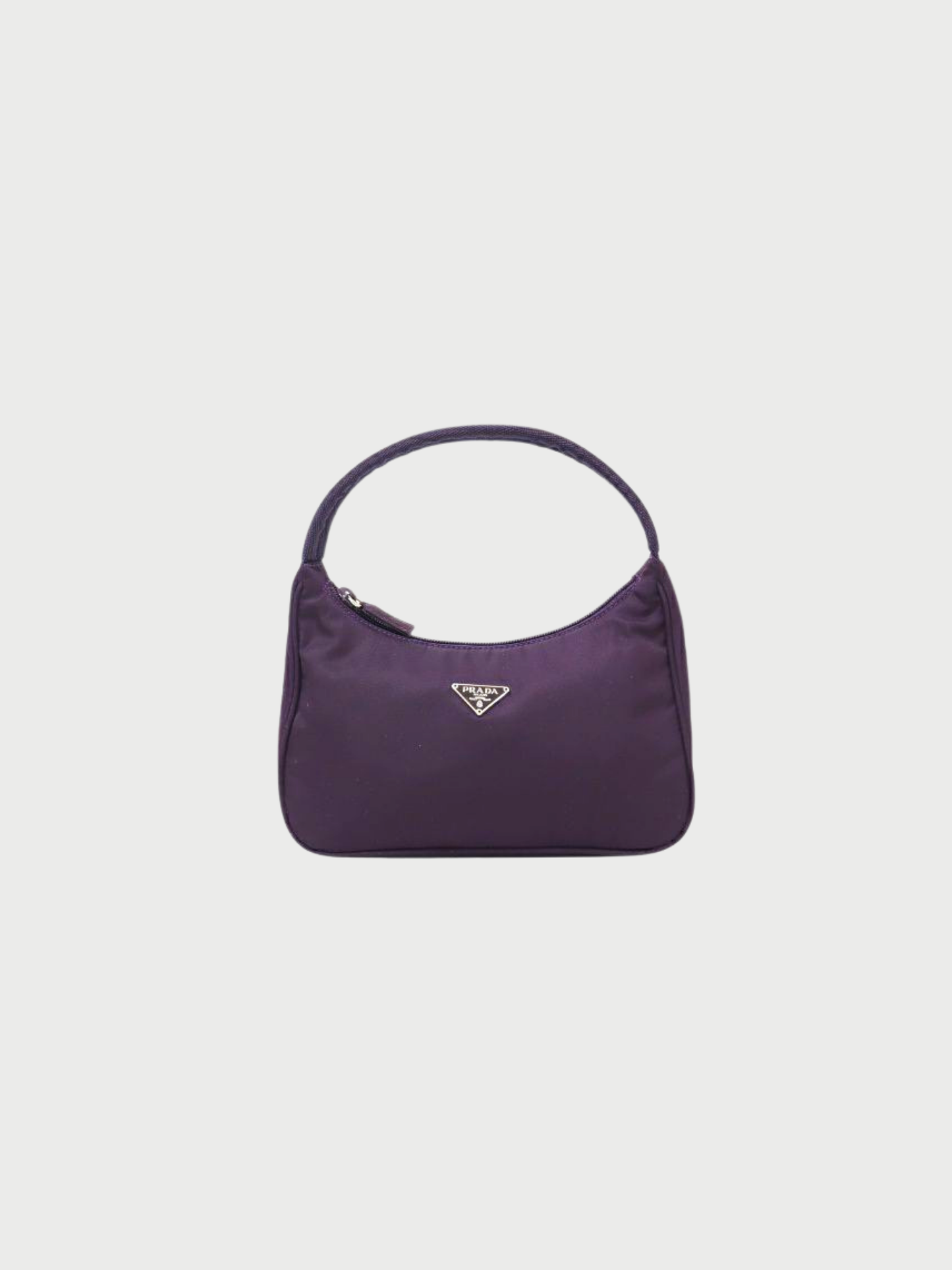 Prada 2000s Purple Triangle Logo Nylon Handbag