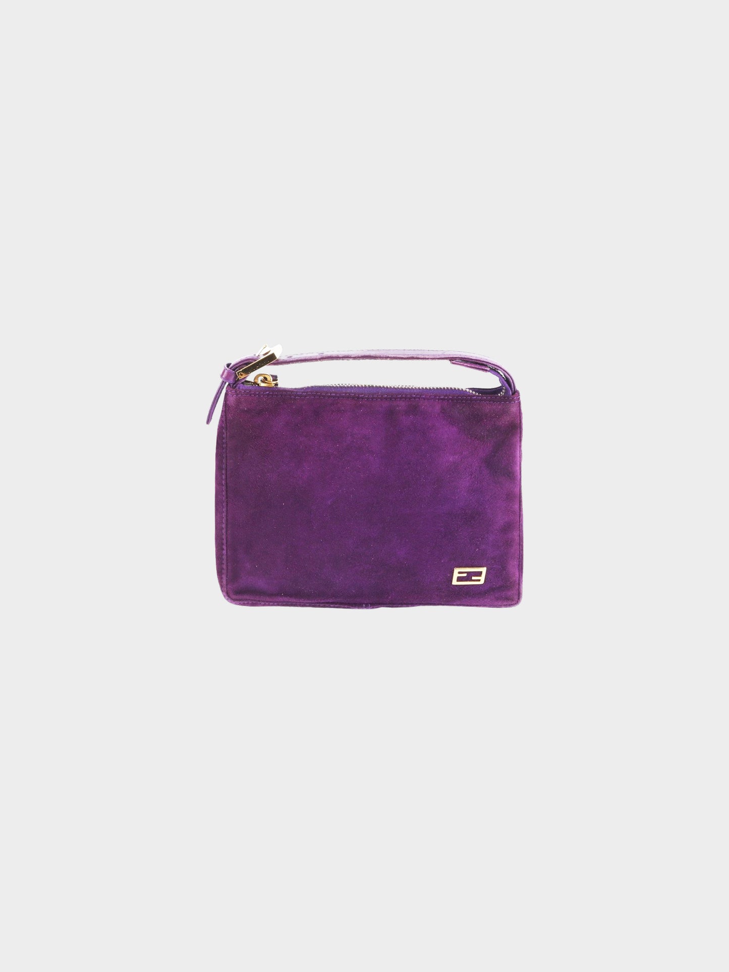 Fendi 2000s Purple Suede Mini Top Handle Bag