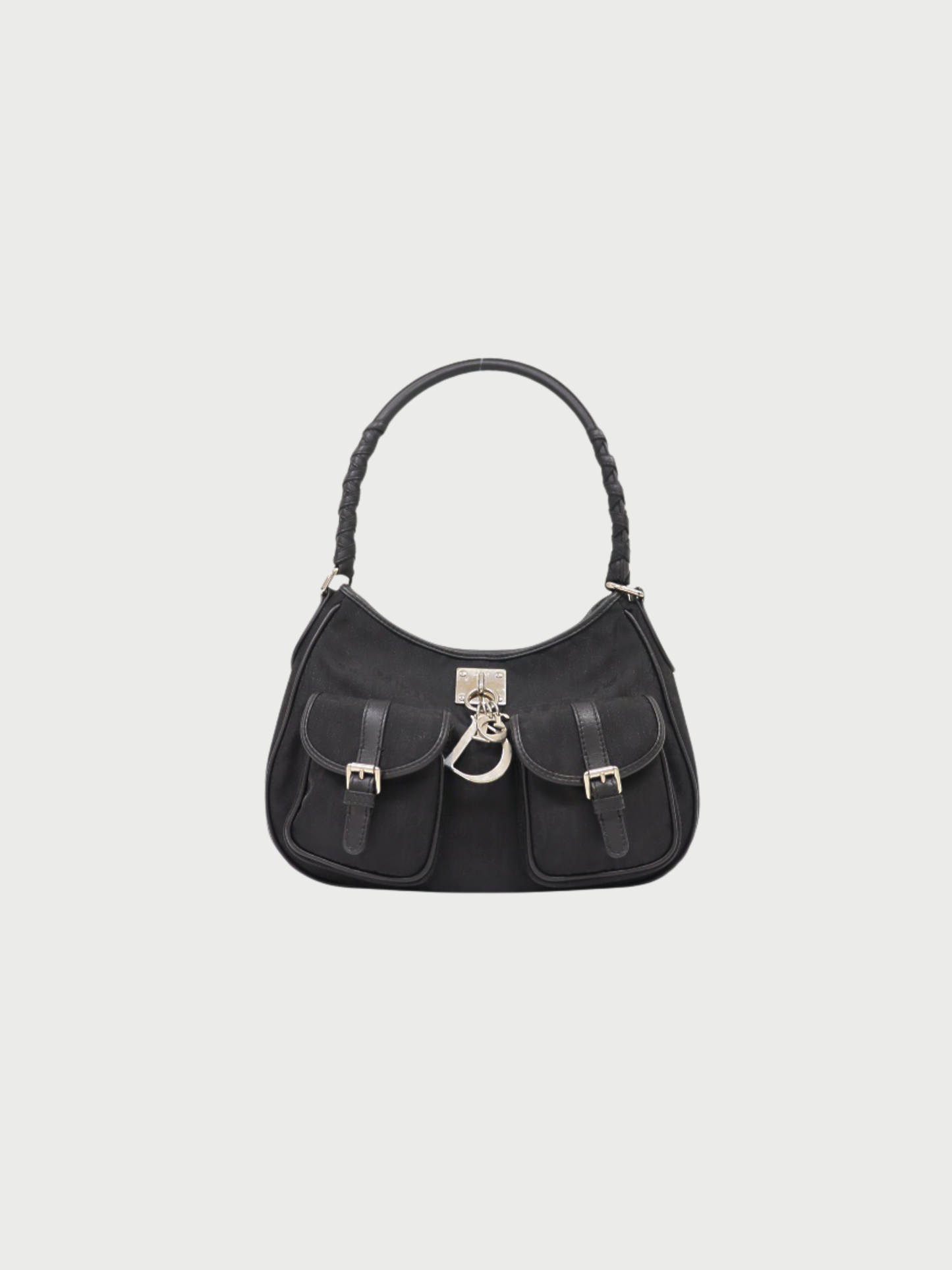 Christian Dior 2007  Black Trotter Canvas One-Shoulder Bag