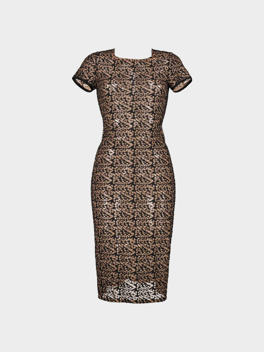 Azzedine Alaïa SS 2011 Black and Beige Lace Dress