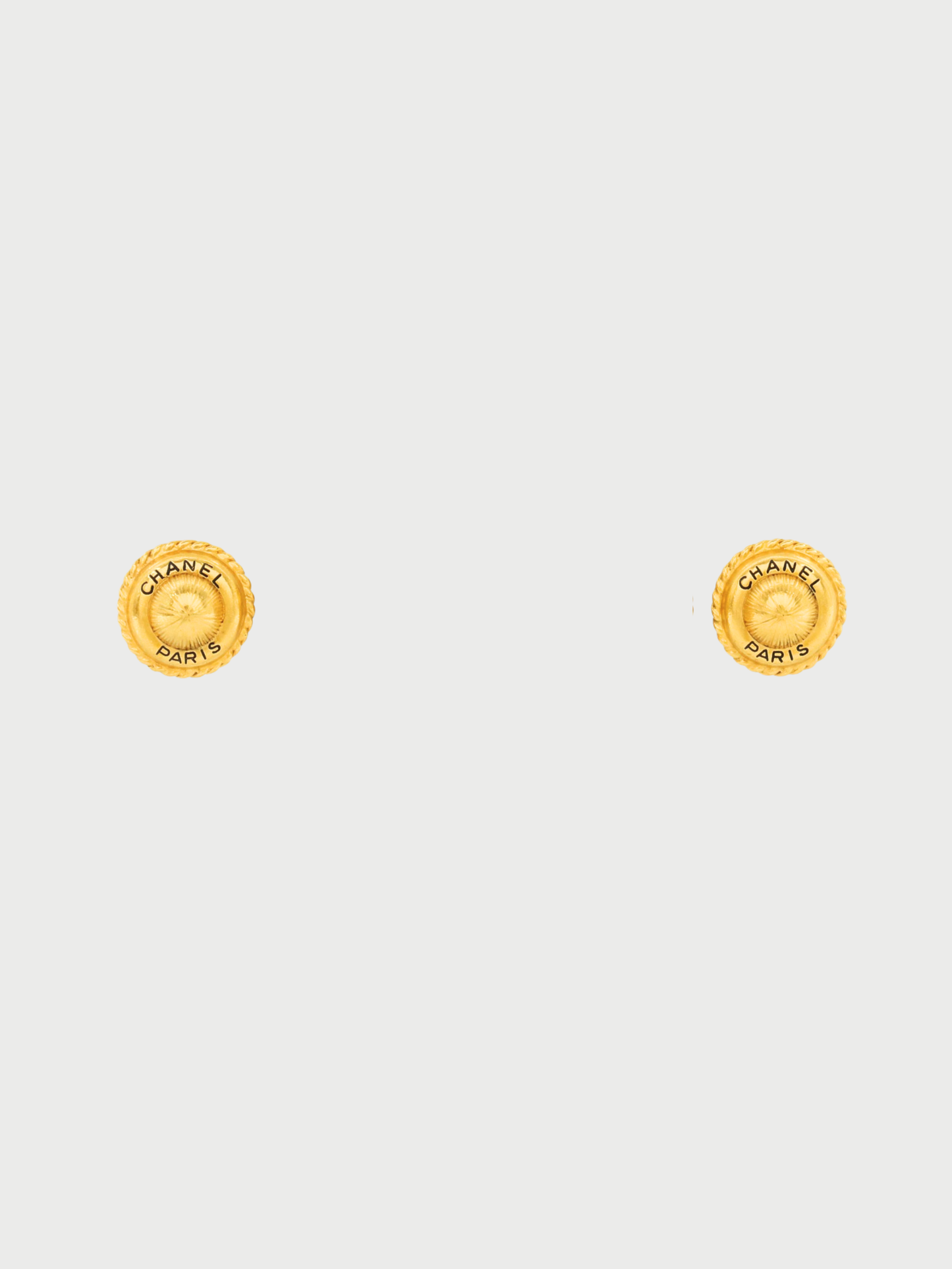 Chanel 2000s Gold Plated Metal COCO Round Earrings