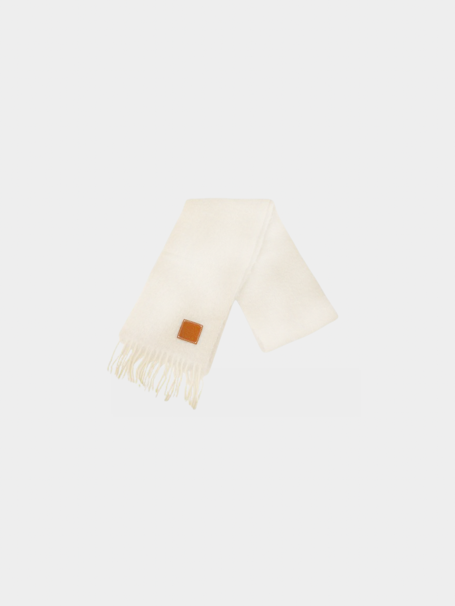 Loewe 2010s Ivory Mohair Wool Anagram Scarf