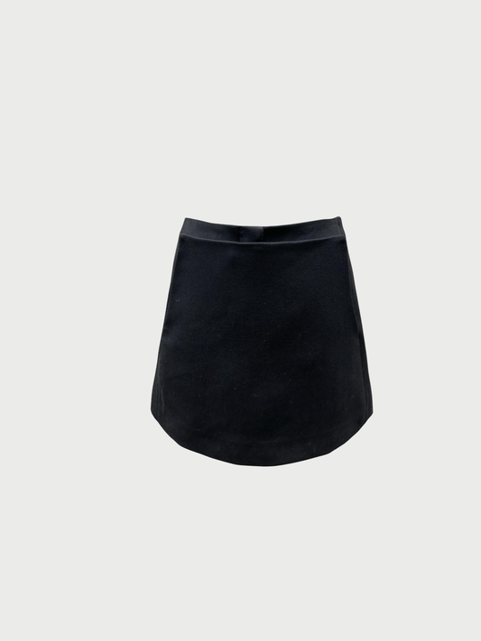 Fendi 2000s Black Wool Sailor Front Skort