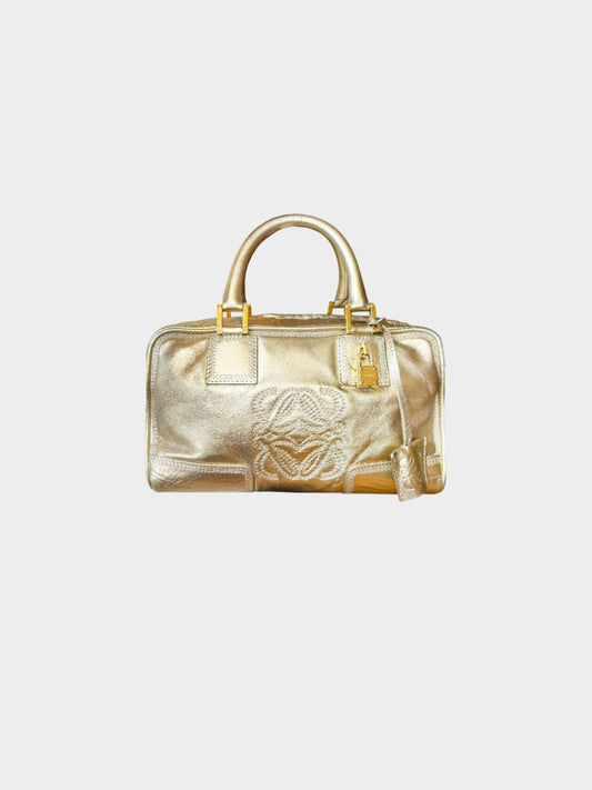 Loewe 2000s Metallic Gold Amazona 28 Handbag