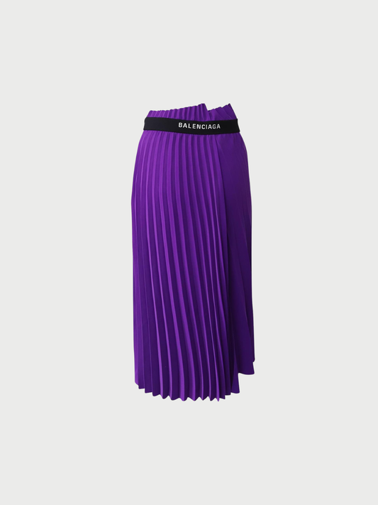 Balenciaga 2020s Purple Pleated Asymmetrical Skirt