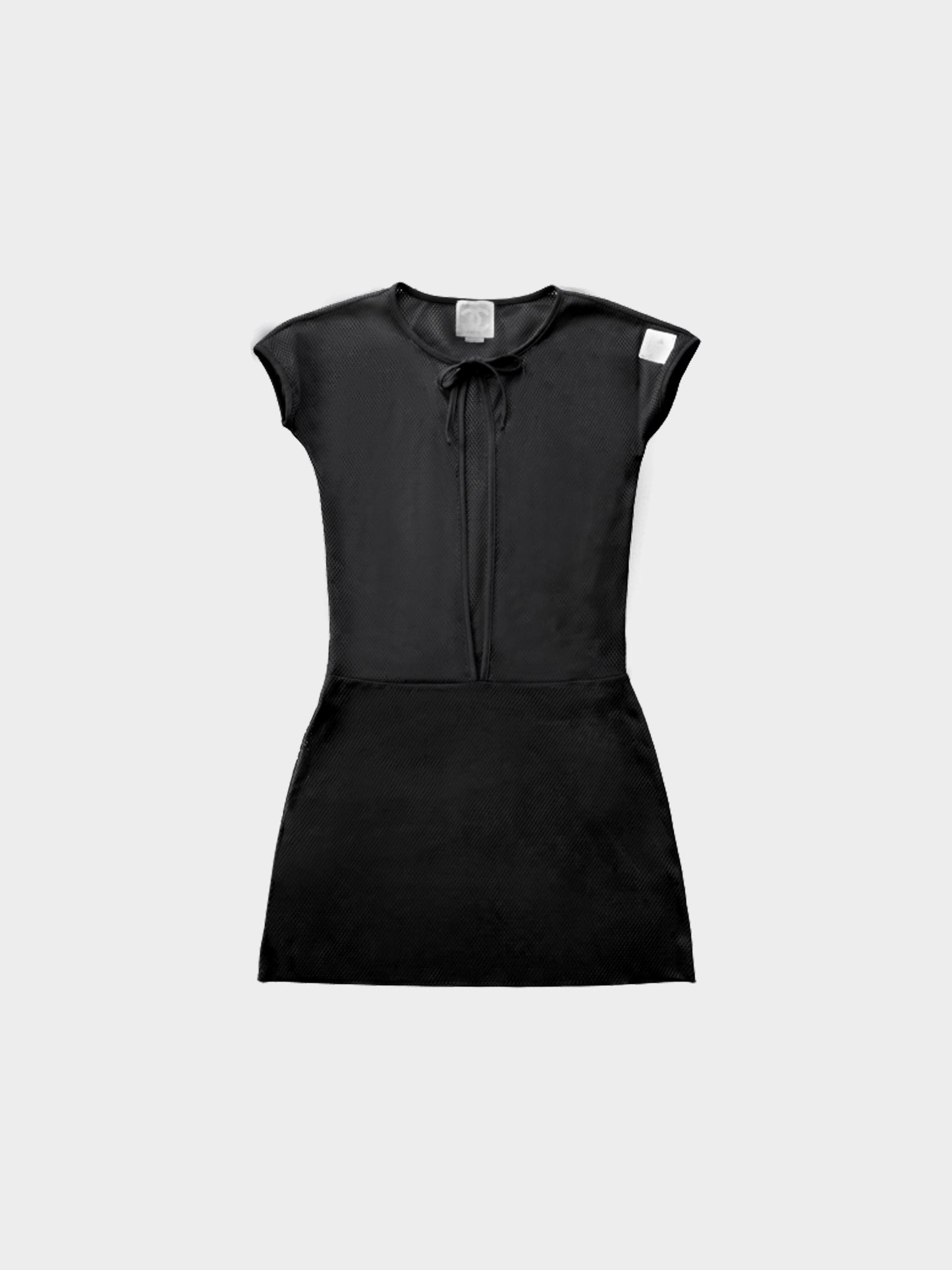 Chanel 2000s Sports Line Black Mesh Short Sleeve Dress