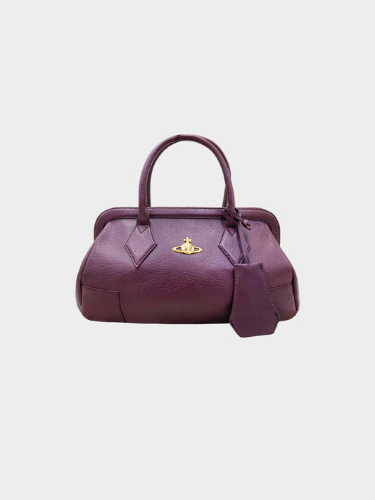 Vivienne Westwood 2010s Wine Red Leather Bag Handbag