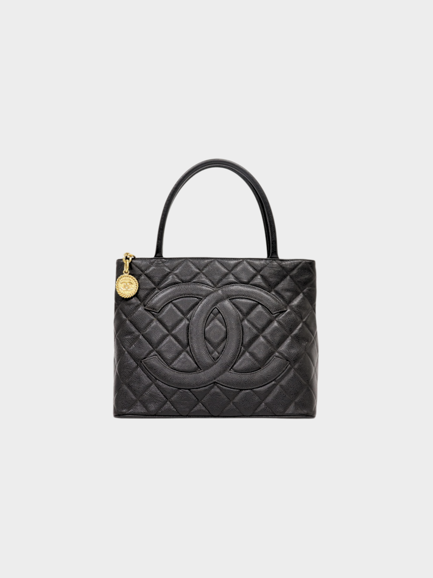 Chanel 2003 Black Caviar Leather Tote Bag