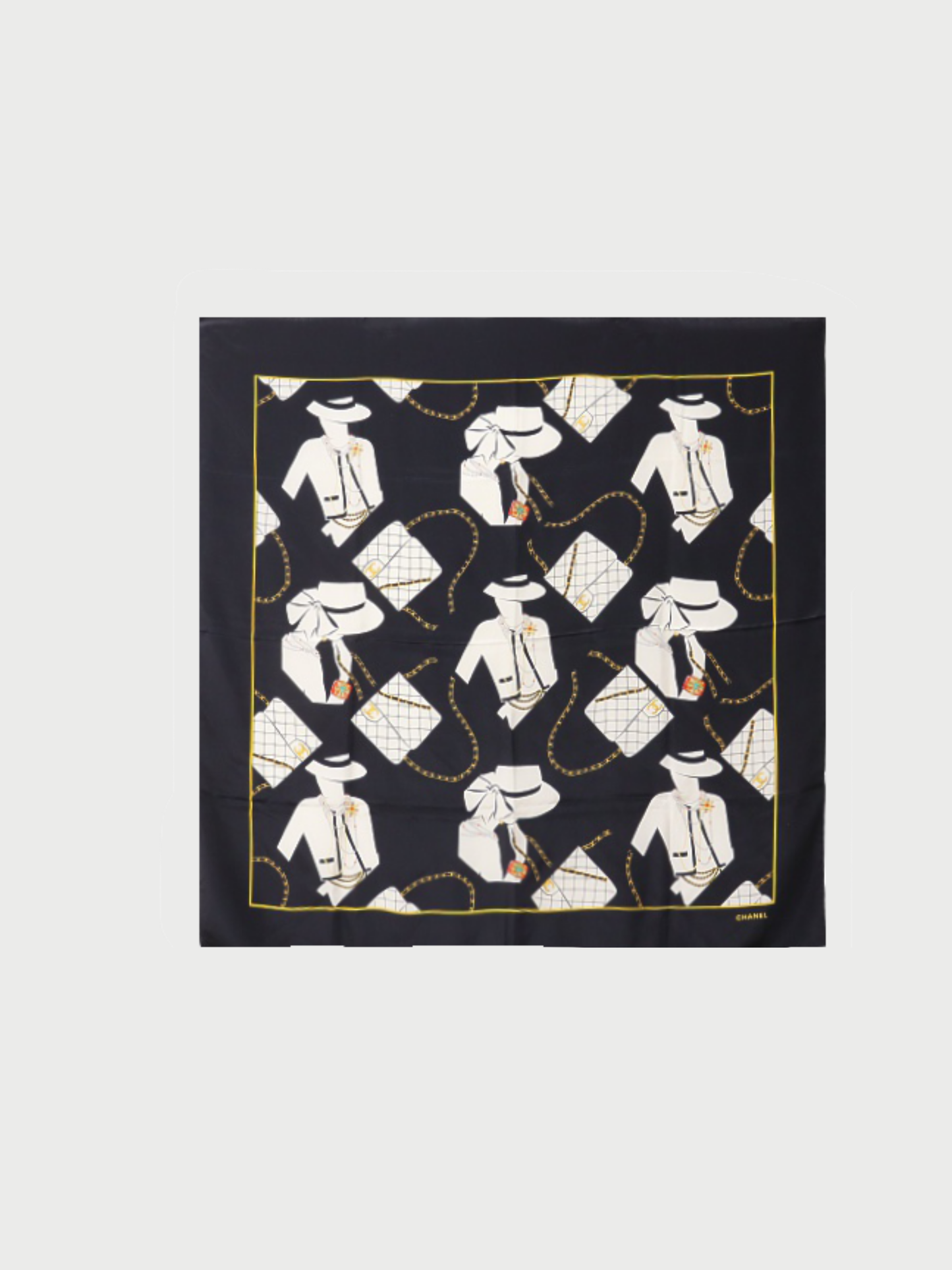 Chanel 2000s Multicolor Silk Matelassé Scarf