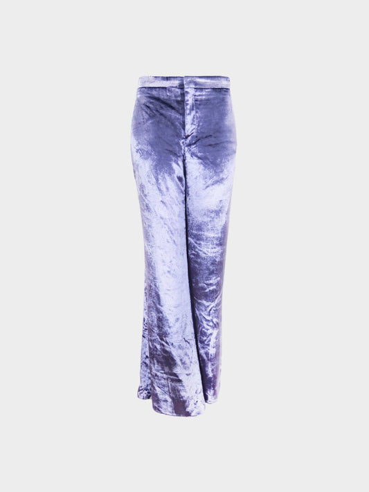 Gucci by Tom Ford FW 1999 Runway Lavender Velvet Flared Pants