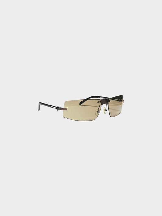 Jean Paul Gaultier 1990s Brown Rectangular Sunglasses