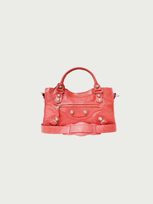 Balenciaga 2000s Pink Leather Giant City Bag