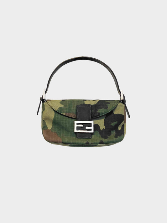 Fendi 2000s Rare Camouflage Baguette Bag