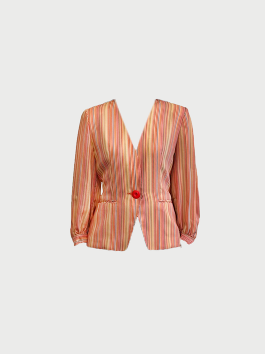 Christian Dior SS 2002 Multicolor Wool Blend Multi Stripe Shirt