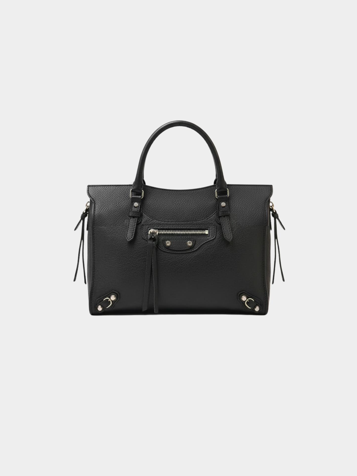 Balenciaga 2010s Black Leather Papier Mini Bag